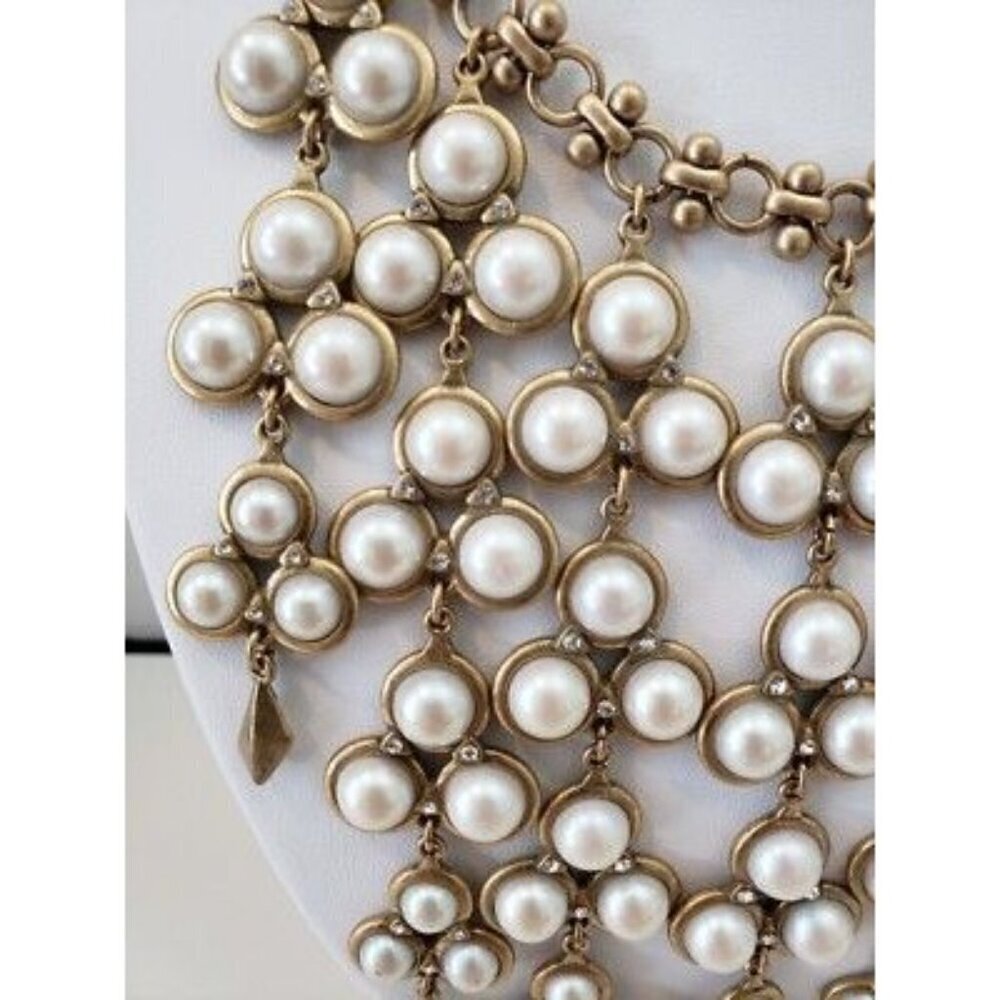 Stella & Dot Dahlia Pearl Bib Statement Necklace - Picture 3 of 9
